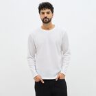 Men's Snow White Crew Neck Casual T-Shirt, White, small image number null