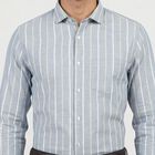 Men Blue Classic Formal Shirt, Mid Blue, small