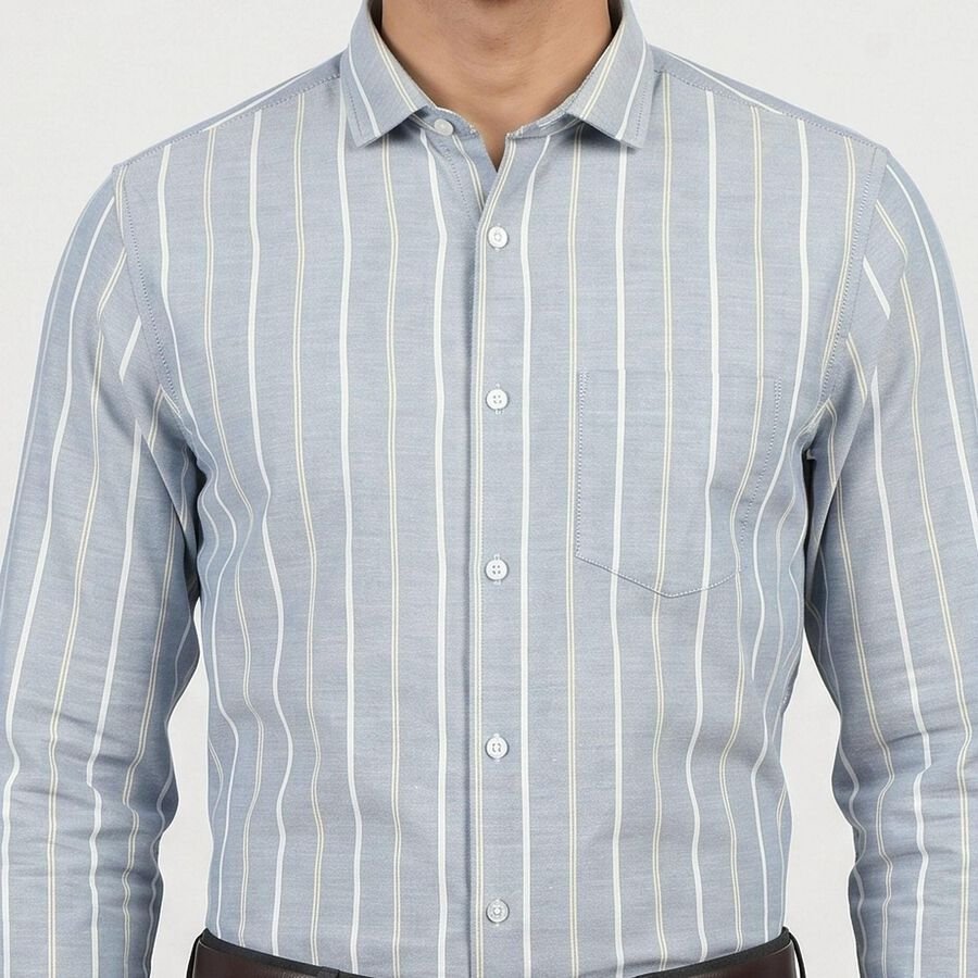 Men Blue Classic Formal Shirt, Mid Blue, large