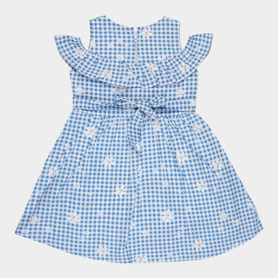 Girls Cotton Frock, Light Blue, large image number null