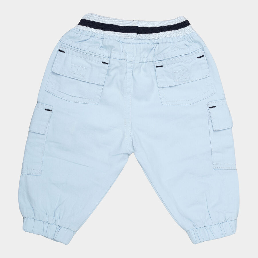 Infants Cotton Solid Trousers, Light Blue, large image number null