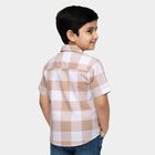 Boys Beige Cotton Half Sleeve Classic Casual Shirt, Beige, small image number null