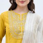 Women's Soft Ivory White Striped Dupatta, सफ़ेद, small image number null