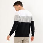 Men's Black and Grey Crew Neck Casual Sweatshirt, Black, small image number null
