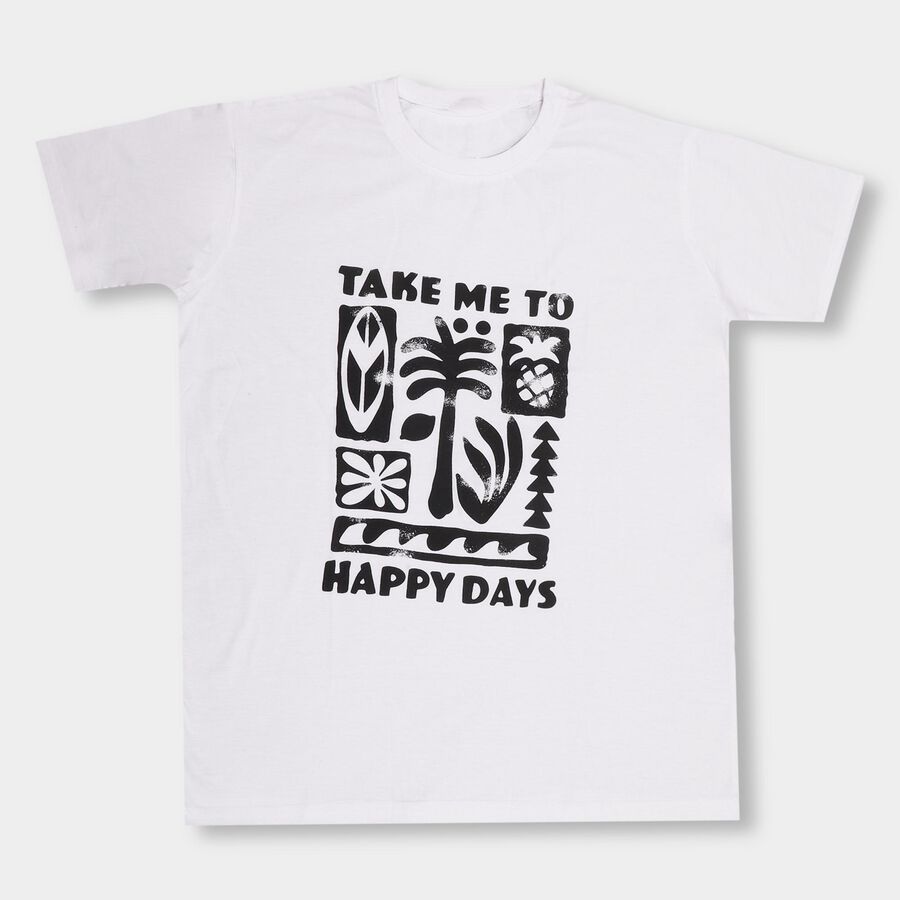 Boys' Half Sleeves T-Shirt, Off White, large image number null