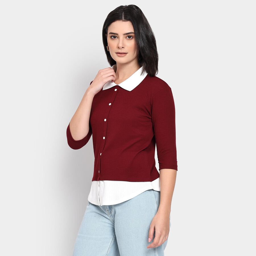 Ladies' Shirt, Wine, large image number null