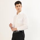 Men's White Dotted Spread Collar Formal Shirt, सफ़ेद, small image number null