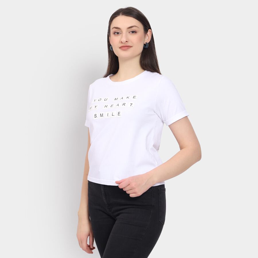Ladies' Round Neck T-Shirt, White, large image number null