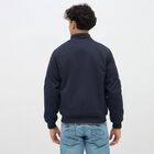 Men's Navy High Neck Bomber Jacket, Navy Blue, small image number null