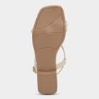 Women's Soft Beige Buckle Strap Open-Toe Sandals, गहरा पीला, small image number null