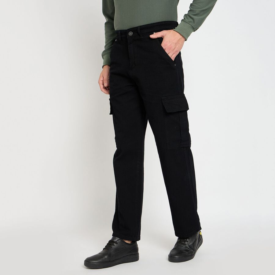 Men's 100% Cotton Jeans, Black, large image number null