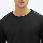 Men's Jet Black Crew Neck Athleisure T-Shirt, Black, small image number null