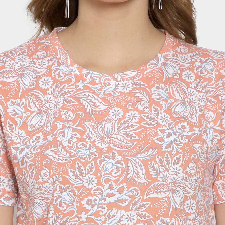 Round Neck T-Shirt, Coral, large image number null