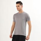 Men's Muted Grey Crew Neck Athleisure T-Shirt, Dark Grey, small image number null