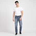 Men's Light Blue Slim Fit Washed Jeans, हल्का नीला, small