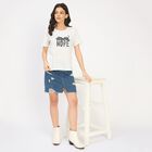 Ladies' Round Neck T-Shirt, मिश्रित मध्यम ग्रे, small