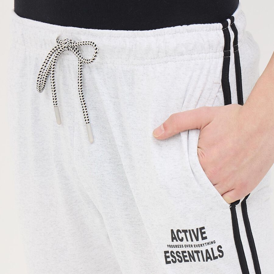 Men's Light Grey Regular Fit Track Pants, मिश्रित हल्का ग्रे, large