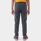 Boys' Dark Grey Drawstring Jeans, गहरा ग्रे, small
