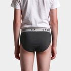 Boys Black Regular Fit Solid Briefs, Black, small