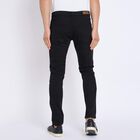 Men's Slim Fit Casual Trousers , काला, small image number null