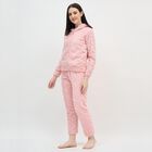 Women's Soft Pink Textured Fleece Hooded Pyjama, Light Pink, small image number null