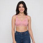 Women's Lilac Cotton Blend V-Neck Bralette Bra, Lilac, small