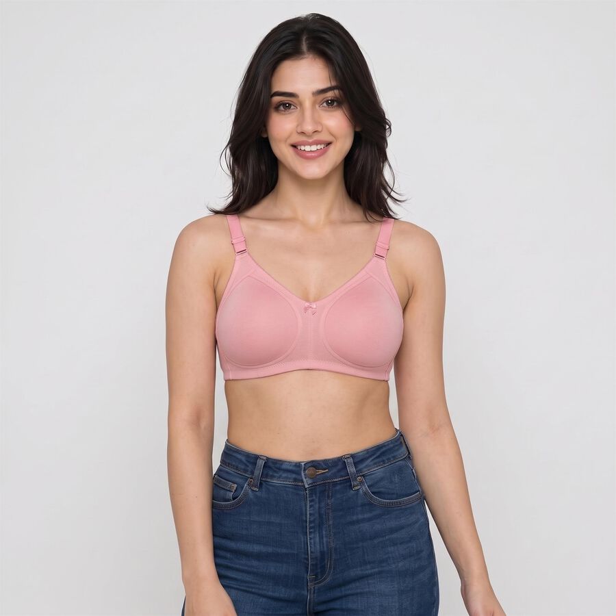 Women's Lilac Cotton Blend V-Neck Bralette Bra, Lilac, large