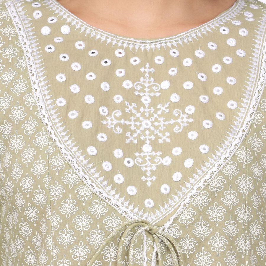 Ladies' Cotton Kurta, Light Green, large image number null
