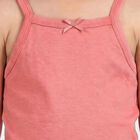 Girls' Peach Cotton Square Neck Vest, Peach, small