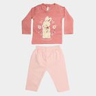 Infants Light Pink Cotton Round Neck Lounge Hipster Set, Light Pink, small