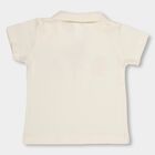 Infant Off-White Cotton Polo Neck Casual T-Shirt, Off White, small image number null