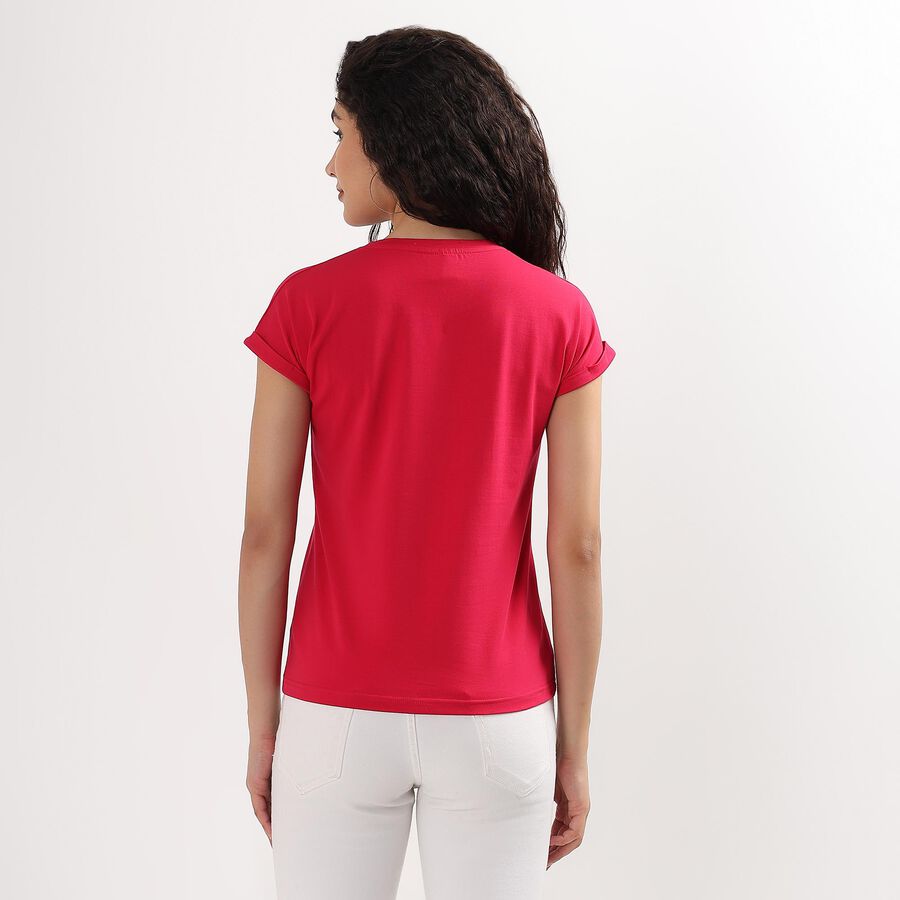 Ladies' Round Neck T-Shirt , Fuchsia, large image number null
