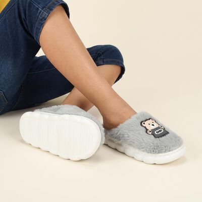 Boys' Grey Slip-On House Slippers