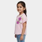 Girls Soft Light Pink Crew Neck Casual T-Shirt, Pink, small