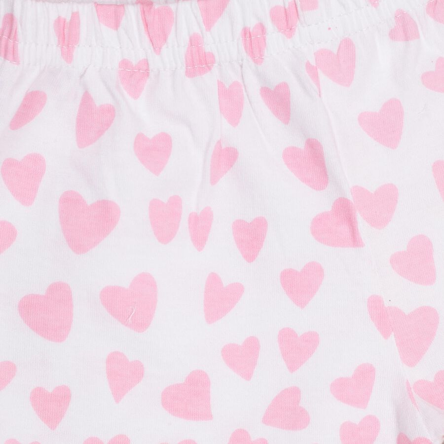Infant Girls' 100% Cotton Short Set, गुलाबी, large