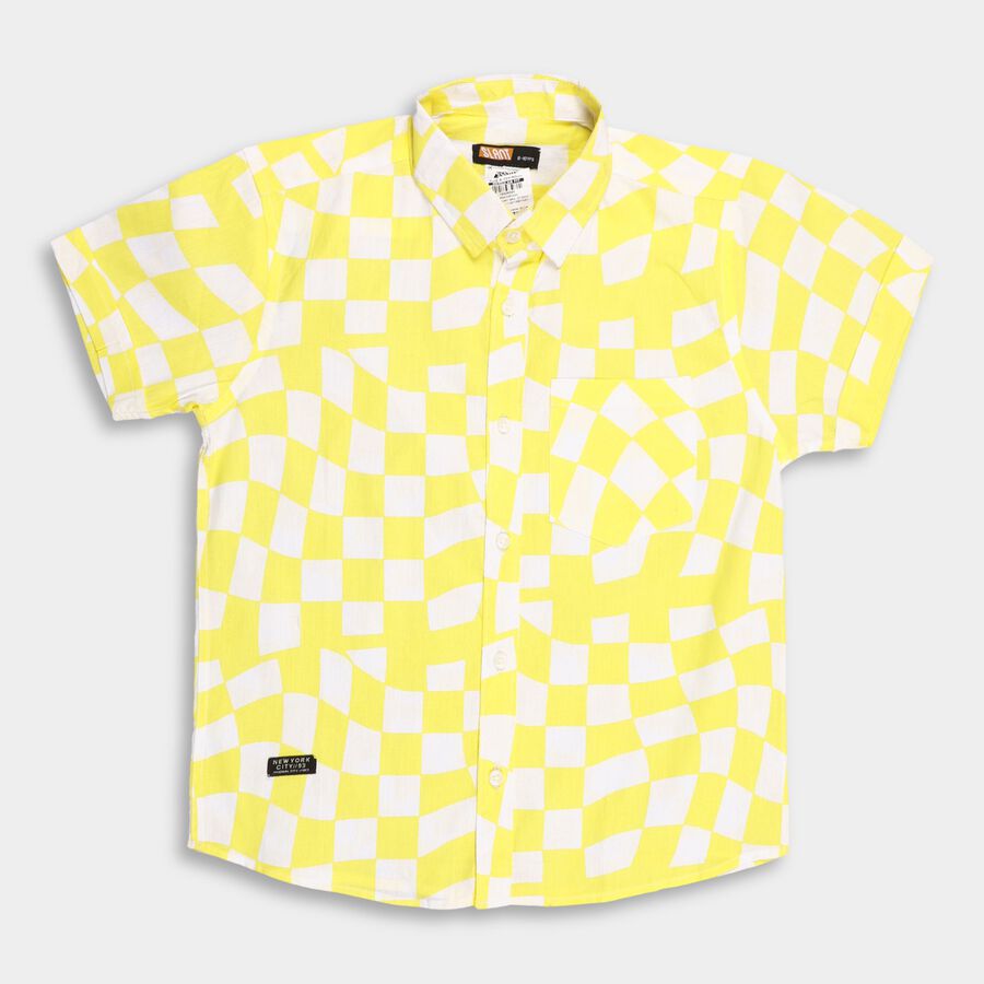 Boy's 100% Cotton Casual Shirt, Yellow, large image number null