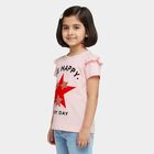 Girls' Light Pink Cotton Round Neck Casual T-Shirt, हल्का गुलाबी, small image number null