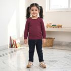Girls Maroon Long Sleeve Thermal, Wine, small