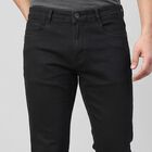 Men's Dark Grey Straight Fit Solid Jeans, Dark Grey, small