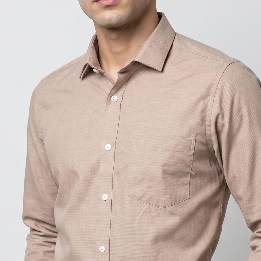 Men's Beige Formal Shirt, Beige, large