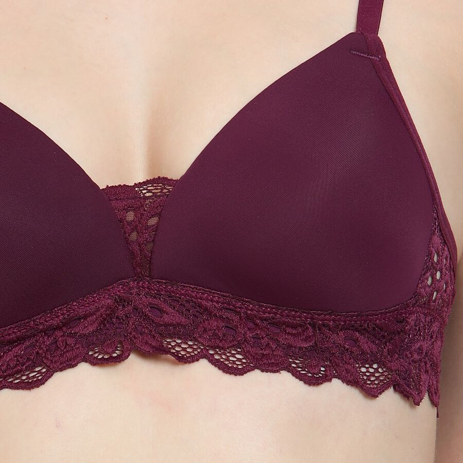 Ladies' Padded Bra, Wine, large image number null