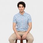 Men's Light Blue Cotton Polo Neck Polo T-Shirt, Light Blue, small