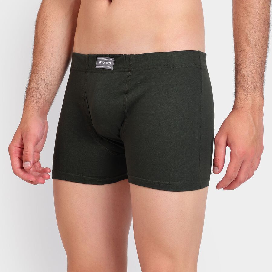 Men's 100% Cotton Trunks, Olive, large image number null