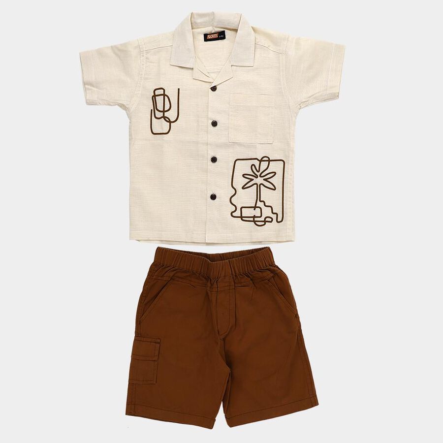 Boys' Woven Baba Suit, गहरा पीला, large image number null