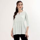 Women's Green Notch Neck Floral Printed Kurti, Light Green, small