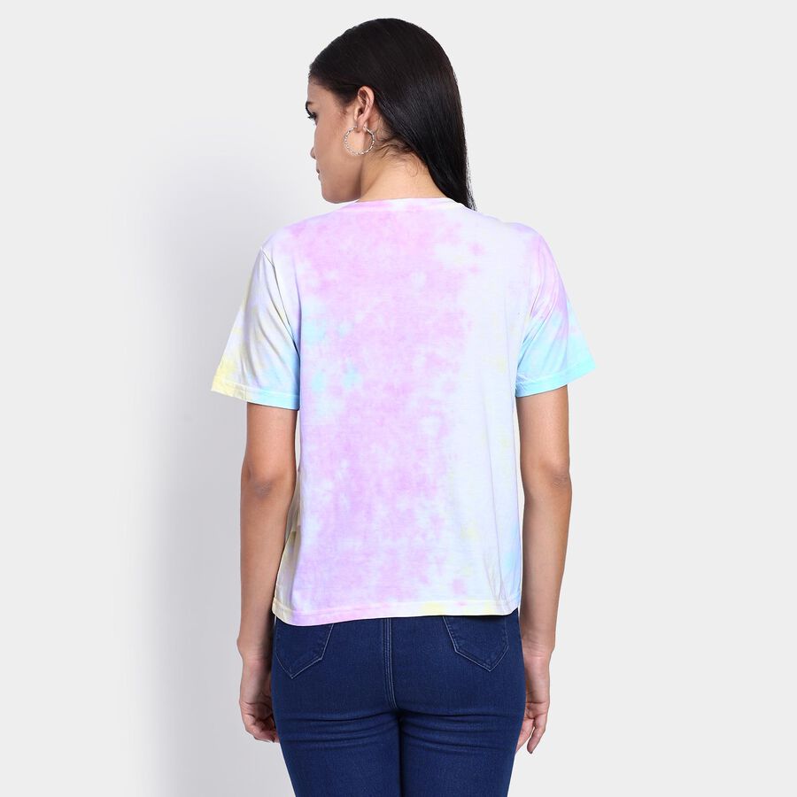 Ladies' 100% Cotton Round Neck T-Shirt , नीला, large image number null