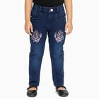 Girls' Jeans, मध्यम नीला, small image number null