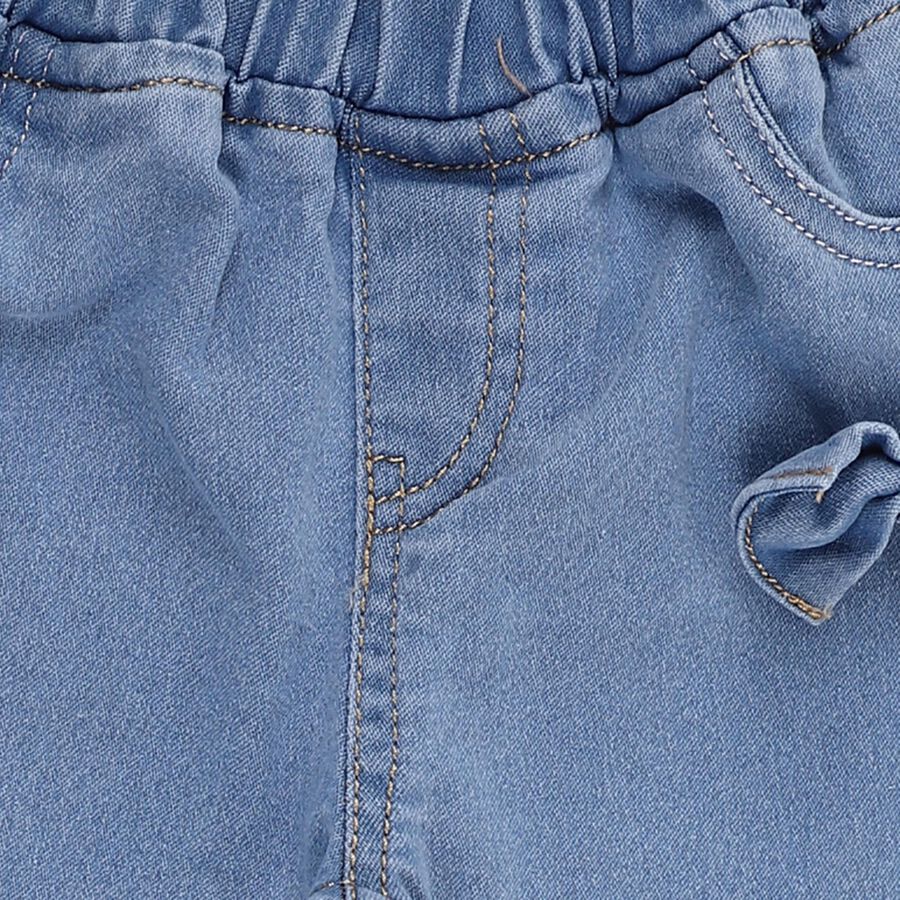 Infants Light Blue Relaxed Fit Decorative Jeans, मध्यम नीला, large image number null