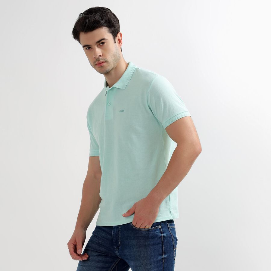 Men's Collared Half Sleeves T-Shirt, हल्का हरा, large image number null