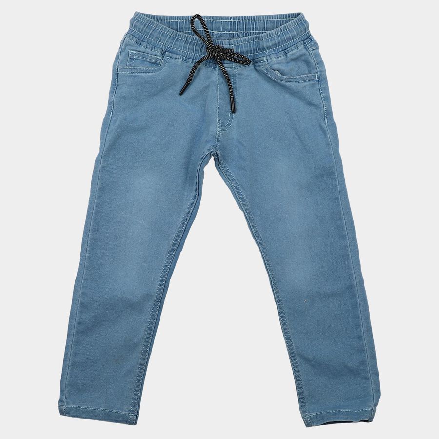 Boys' Light Blue Drawstring Waist Jeans, Light Blue, large